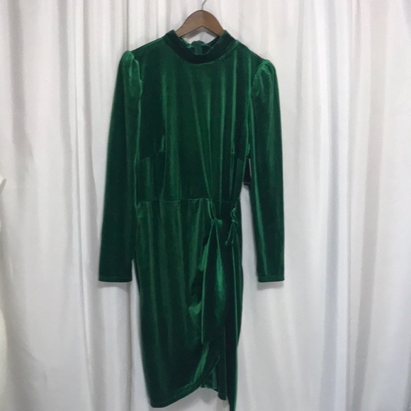 ELOQUIi Plus Sz Velvet Wrap Mini Dress Sz 18 - Picture 8 of 9